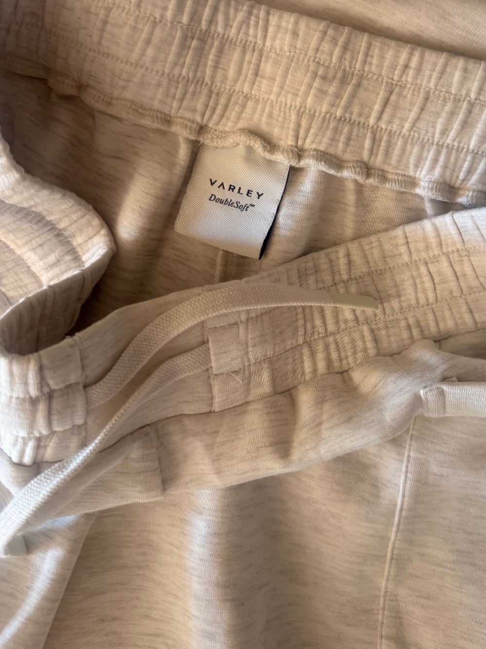 VARLEY Ivory Marl Double Soft ISABELLA Set Top Shirt And Mid Rise Shorts SZ S - Picture 4 of 6